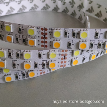CCT 5050 Double Row 120LEDs/m DC12V/24V Double Color CW+WW LED Strip